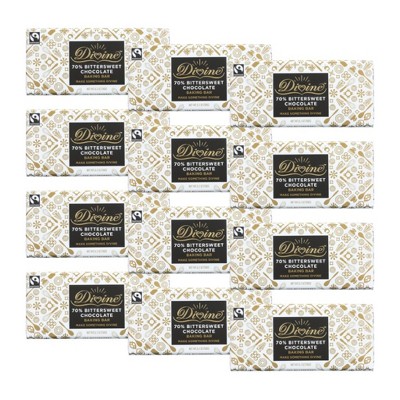 Divine Chocolate 70% Bittersweet Chocolate Baking Bar - Case of 12/5.3 oz