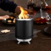 VEVOR Tabletop Fire Pit,6 inch Stainless Steel Tabletop Fireplace,Rubbing Burner Smores Maker ,Wood Burning or Pellet Fueled 1.96 lbs,Black&Silver - 2 of 4