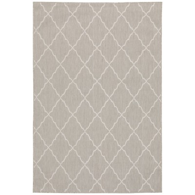 Paloma Scalloped Lattice Patio Rug Gray/Ivory - Captiv8e Designs