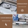 Lirago Multifunctional Lift Top Coffee Table-White Marble Pattern with Tempered Glass Legs, Modern Design for Living Room & Office - 4 of 4