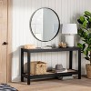 Console Table With Woven Rattan Shelf Black - Threshold™ Designed With ...