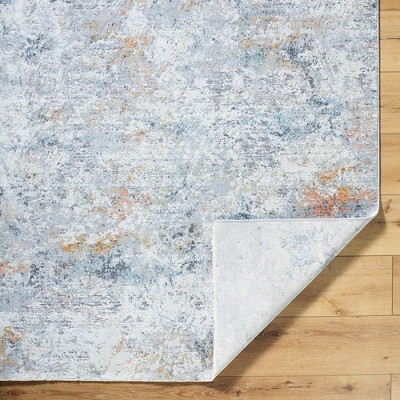 Jaelyn Gray and Ivory Synthetic Fur Rectangular Area Rug 2'7" x 4'