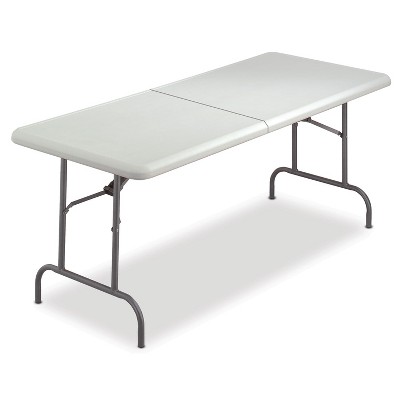 Iceberg IndestrucTables Too Bifold Resin Folding Table 60w x 30d x 29h Platinum 65453