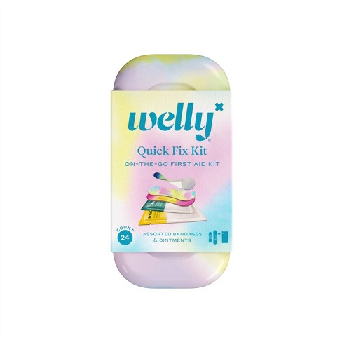 Welly Kid's Quick Fix First Aid Bandage Travel Kit - Colorwash - 24ct :  Target