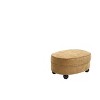 Oval Storage Ottoman with Removable Tray, Multifunctional Chenille Upholstered Storage Coffee Table - ModernLuxe - 4 of 4