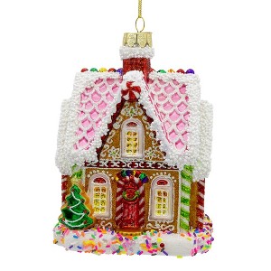 Kurt Adler Bellissimo 5.75-Inch Glass Gingerbread House Ornament - 1 of 1