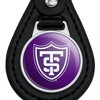 University of St. Thomas Primary Logo Black Leather Keychain - 3 of 4