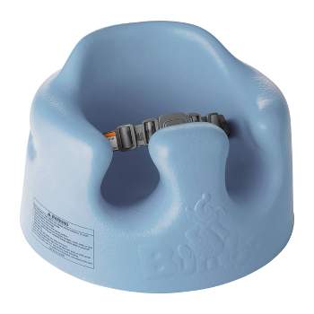 Bumbo Baby Infant Soft Foam Comfortable Floor Booster Seat Supportive Chair with 3 Point Adjustable Safety Buckle Strap Harness - Blue