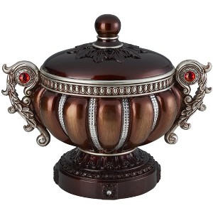 HomeRoots 13" Bronze Red And Silver Resin Floral Scroll Jewelry Box With Metal Accents - 1 of 4