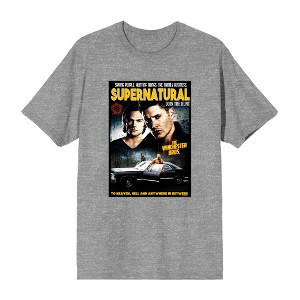 Supernatural Sam & Dean Poster Art Crew Neck Short Sleeve Men's T-shirt - 1 of 2