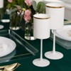Posh Setting 14 oz White with gold rim Plastic Disposable Stemmed Wine Cup - 5 Pack - 2 of 3