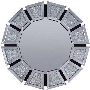 Royal Hampton Wooden Backing Wall Decor with Tapered Mirrored Panel Borders, Clear and Black - 1 of 1