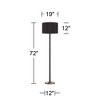Possini Euro Design Meridian Modern 72" Tall Floor Lamp Black Metal Light Blaster LED Black Drum Shade for Living Room Bedroom Office House - 4 of 4