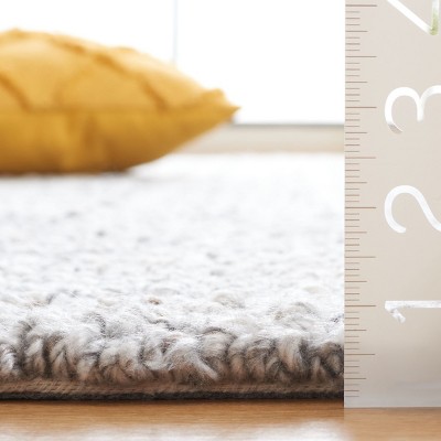 Light Grey Abstract Handmade Tufted Wool 4' x 6' Rug