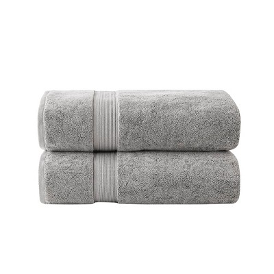 Vynxaria Silver Antimicrobial Cotton Bath Sheet 2 Piece Set