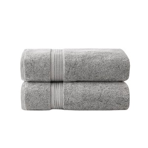 Vynxaria Silver Antimicrobial Cotton Bath Sheet 2 Piece Set - 1 of 4