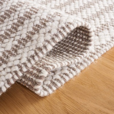Handmade Ivory and Taupe Wool Flat Woven Area Rug, 3' x 5'