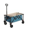 Vynxaria Folding Wagon Cart with All-Terrain Wheels, Heavy-Duty Design, Adjustable Handle, Ideal for Camping, Shopping, Sports, Fishing, Blue - 4 of 4