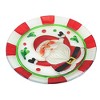 Transpac 12.0 Inch Jolly Santa Platter Fused Glass Christmas Holly Serving Platters - 3 of 3