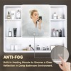 VYNXARIA 35"x28" Aluminum Medicine Cabinet Mirror with Defogging Feature & Storage Rack - 3 of 4