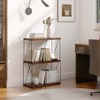 Costway 1/2 PCS 3-Tier Multipurpose Display Rack Storage Shelving Unit with Metal Frame Walnut - 2 of 4