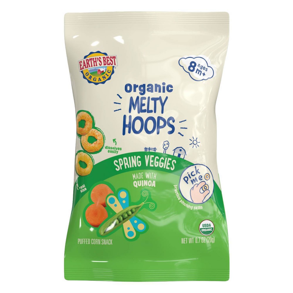 Earth's Best Melty Hoops Spring Veggies Baby Snacks - 0.7oz
