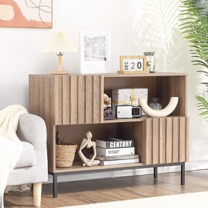 Entryway Table, Farmhouse Buffet Storage Cabinet, Console Table Behind Couch Table with Display Shelf and Metal Legs, Accent Cabinet for Hallway - 1 of 4