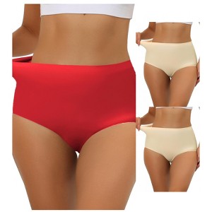 Allegra K Women's Elastic High-Waisted Unlined Breathable No-Show Hipster Underwear Multicolored - 1 of 4