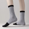 Anna-Kaci Women's 3 Pair Cable Knit Crew Socks with Contrast Color Block Design and Soft Stretch Comfort - Gray - 4 of 4
