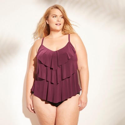 tiered ruffle swimsuit plus size