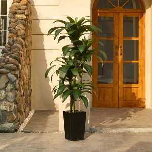 5-6ft UV & Sunproof Artificial Dracaena Tree for Indoor/Outdoor - Faux Silk Plant in Tall Planter, Tall Faux Tree for Home & Garden Decor - 1 of 4