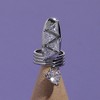 SOHI Women's Crystal Silver Opulent Nail Ring - 2 of 4