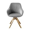 HOMLUX Mid-century Pyramid 360° Swivel Accent Chair Upholstered in Comfortable Velvet- Gold Plated Legs For Bedroom,Office,Dining - 2 of 4