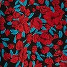 black background with red flowers