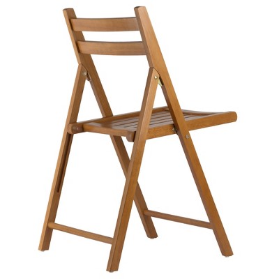 Teak Mid-Century Modern Armless Folding Side Chairs Set