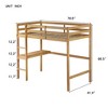 MAYEERTY Twin High Loft Bed with Safety Guardrail, Bulit-in Desk, Ladder Beige - 4 of 4