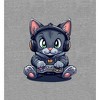 Focused Gamer Cat Adult Crew Neck Short Sleeve Tee - 2 of 2