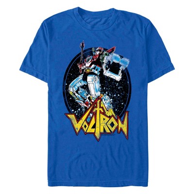 Men's Voltron: Defender of the Universe Retro Oval Mouth  T-Shirt - Royal Blue - 2X Large