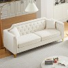 NicBex 81 Inch Chenille Pull Buckle Design 3-Seater Sofa with 2 Throw Pillows for Living Room,Apartment,Bedroom - 2 of 4