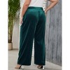 Plus Size Women Pants Elastic Waist Velvet Wide Leg Long Trousers - 4 of 4