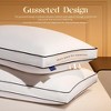 Itopfox Feather Down Pillows King Size Set of 2 with Gusset, Luxury Hotel Collection Bed Pillow, Down Surrounded for Side, Back Sleepers - 3 of 4