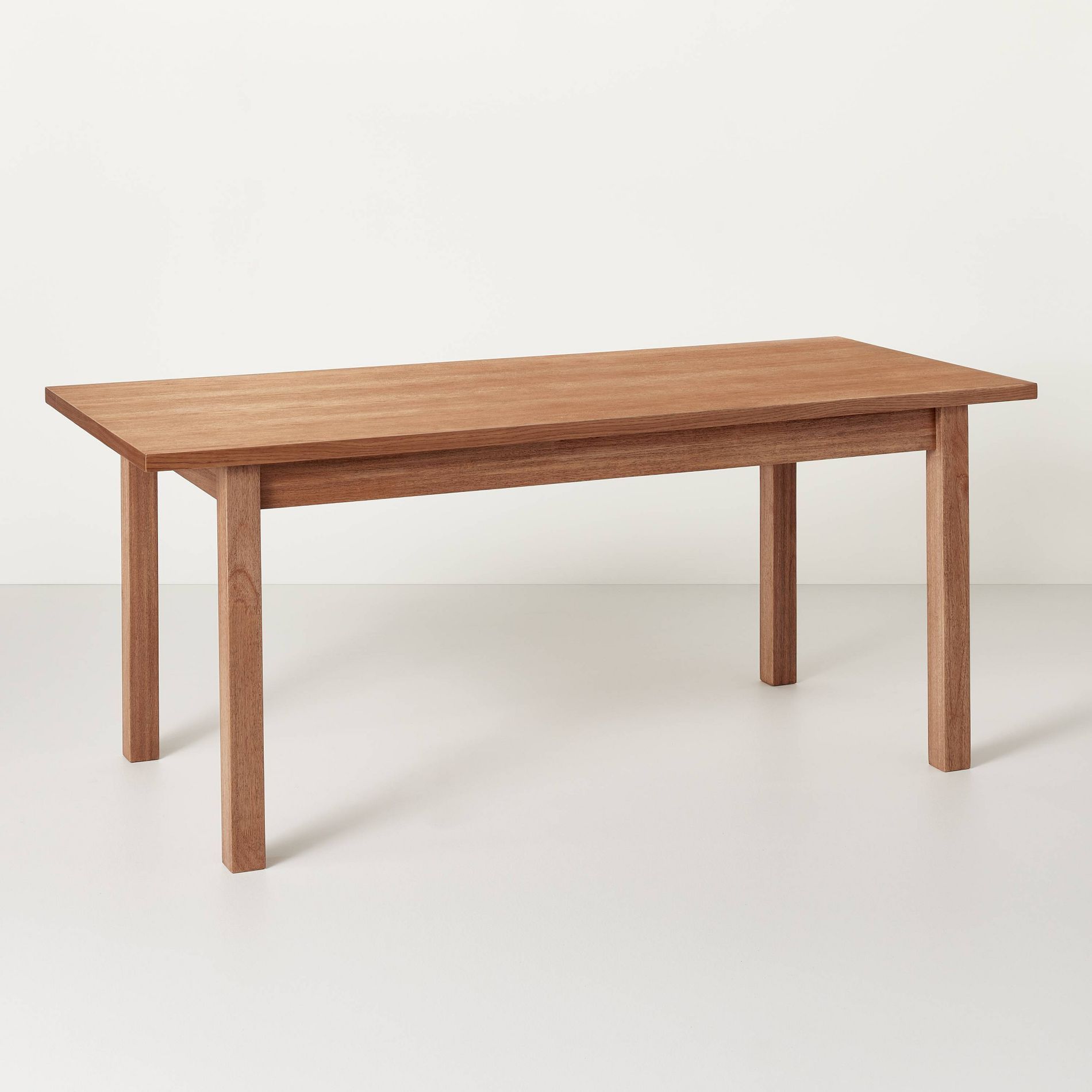 Plank Top Rectangular Wood Dining Table - Aged Oak - Hearth & Hand™ with Magnolia: Rubberwood, Farmhouse Style