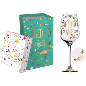 Evergreen Beautiful Aged To Perfection Wine Glass with Box - 4 x 4 x 9 Inches Homegoods and Accessories for Every Space - 1 of 1