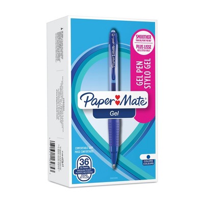 Paper Mate Gel Pens Medium Point Blue Ink 36/Pack (2083005)