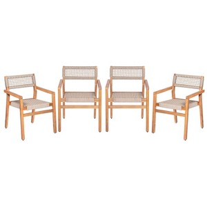 Christopher Knight Home Hamon Outdoor Rope Woven Acacia Wood Dining Chair (Set of 4) - 1 of 4