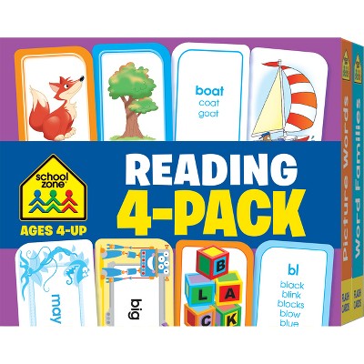 School Zone Reading 4-Pack Flash Cards
