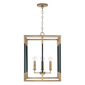 Capital Lighting Bleeker 4 - Light Chandelier in  Aged Brass, Black - 1 of 3