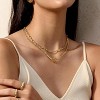 Gold Layered Necklaces for Women - HTUTWOO™ 14K Dainty Gold Chain Necklace Women Trendy Cuban Link Paperclip Chain Toggle Clasp Necklace - 4 of 4