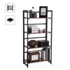 VASAGLE Industrial Bookshelf Folding Bookcase 4-Tier Ladder Shelf Wood Look Accent Furniture with Metal Frame Rustic Brown - 3 of 4
