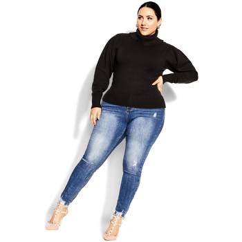 Women's Plus Size  Softly Sweet Sweater - black | CITY CHIC